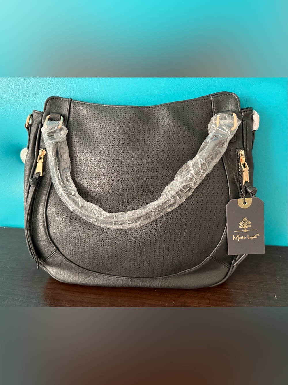 Moda Luxe Black Women's Vegan Leather Purse